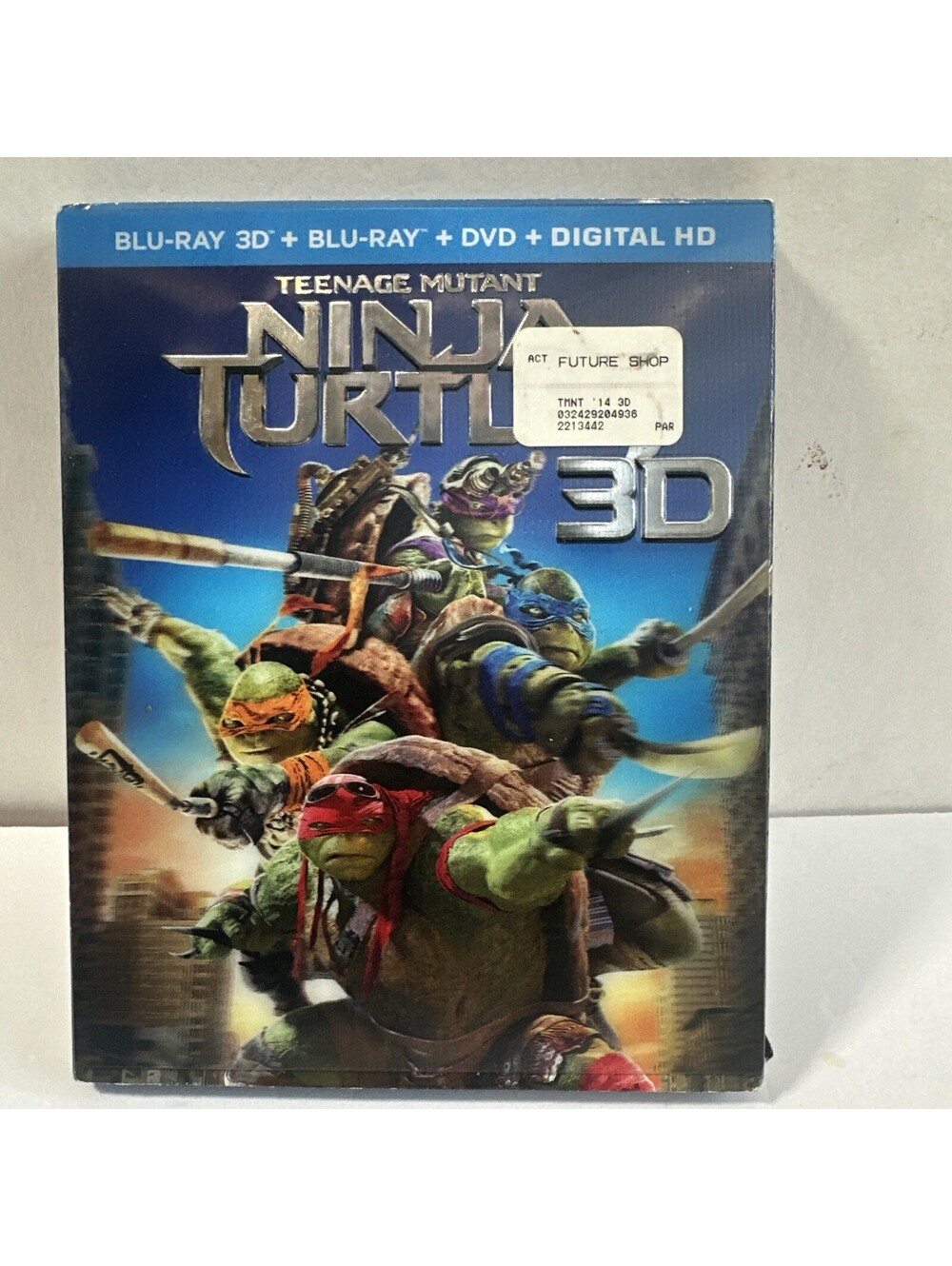 Teenage Mutant Ninja Turtles 3D Blu-ray + Blu-ray + DVD 2014 Lenticular Slipcove